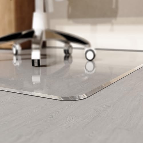MESAILUP Office Chair Mat 48" x 60" for Carpet and Hardwood Floor, Beveled Edge Clear Chair Mats for a Smooth Glide and Easy Roll On/Off, Hard Heavy Duty and Non-Slip Pad Floor Ultimate Desk Chair Mat - color: Clear, size: 48" x 60"