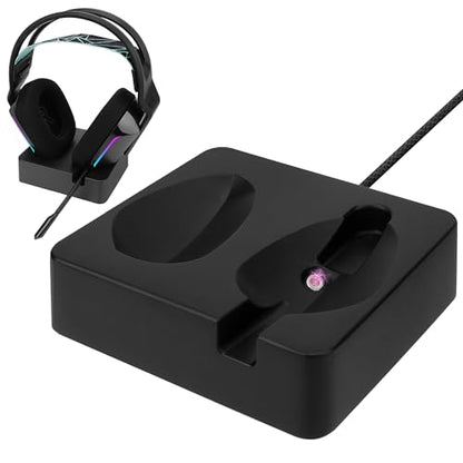 GEEKRIA Headphones Charging Stand for Logitech G733 Lightspeed Wireless Gaming Headset, 3D Printed Resin Magnetic Dock, Gaming Headset Base (Black)