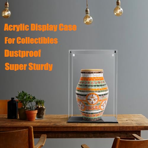 Cliselda Large Acrylic Display Case 10x10x16 inch for Collectibles | Sturdy Clear Acrylic Display Box Trophy Case Countertop Box , Assemble Dustproof Protection Showcase for Models Figures Doll - size: 10x10x16 inch