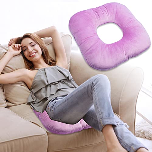 Stuffed Donut Pillow Seat Cushion | for Tailbone and Coccyx Pain, Hemorrhoids, Bed Sores, Pregnancy, Prostate, Surgery Recovery, Sitting Pressure Relief, for Home, Office and Car (Fuchsia pink) - color: Fuchsia Pink