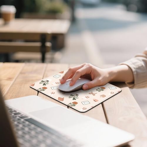 Mouse Pad for Desk with Stitched Edge, Premium Cute Washable Mouse Pads. Computer Mousepad with Non-Slip Rubber Base, Mousepads for Laptop, 9.25x7.75x0.12 inch (Calm Oasis) - color: Calm Oasis