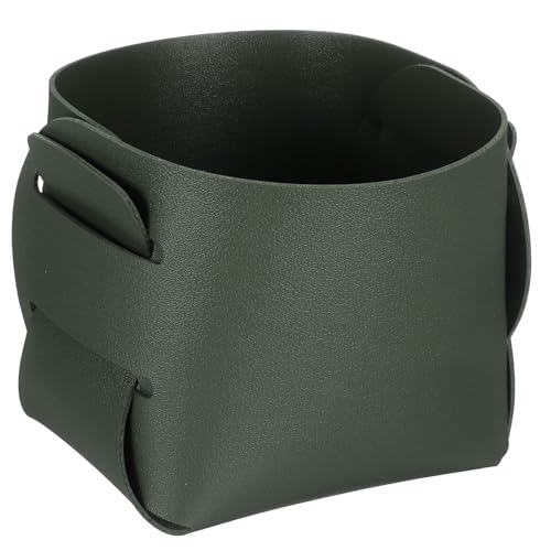 uxcell Valet Tray Organizer, PU Leather Desktop Storage Organizer Box Tray Entryway Table Bedside Nightstand Catchall Vanity Tray for Jewelry Key Coin Watch Wallet (Green) - color: Green