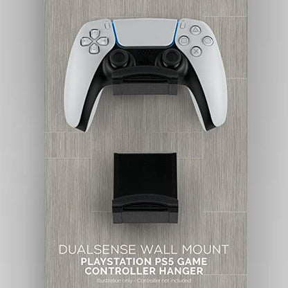 Game Controller Wall Mount (2 Pack) for PS5 DualSense Holder Hanger Stand bracket for Playstation PS5 Gamepad, No Screws, Strong VHB Adhesive (Black), by Brainwavz - color: Wall Mount - 2 pack