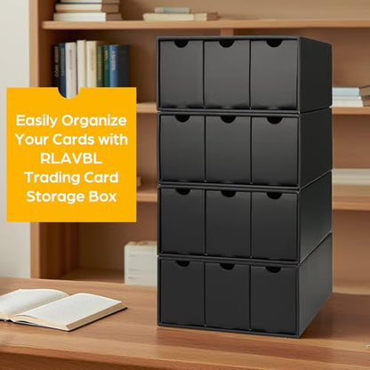 RLAVBL 12-600 CT Trading Card Storage Box with 48 Dividers, 12000+ Card Deck Box for MTG, TCG, PTCG, and Sports Cards Organizer - size: 12 Pack (Drawer)
