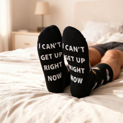 Funny Socks Cool Valentines Day Gifts for Him Men Boys Husband Boyfriend Dad Brother Cotton Comfort Birtday Gifts - color: Black Cat Owner's Hat and Socks