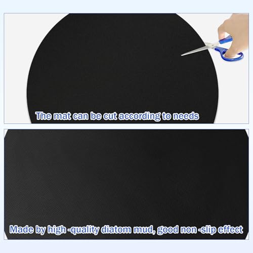2PCS New Recliner Pads for Hardwood Floors, Non-Slip Diatom Mud Under Recliner Swivel Chairs Floor Protectors, Round Furniture Mats to Keep Furniture from Scratches, Furniture Gripper Pad