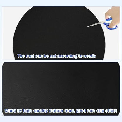 2PCS New Recliner Pads for Hardwood Floors, Non-Slip Diatom Mud Under Recliner Swivel Chairs Floor Protectors, Round Furniture Mats to Keep Furniture from Scratches, Furniture Gripper Pad