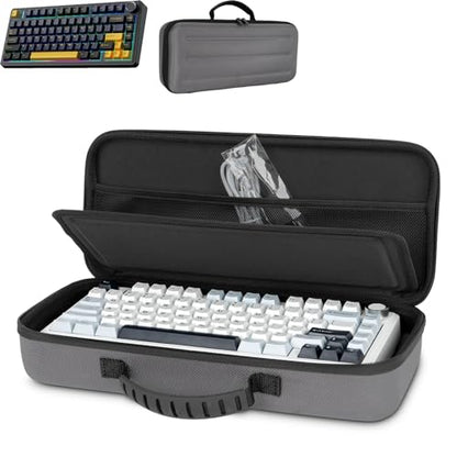 75% Keyboard Case, Hard Shell Travel Carrying Bag for Aula F75 | Fits Aula F75, ASUS ROG 75% & Similar – Hard Shell, Soft Lining, Dustproof, Mesh Pocket for Accessories