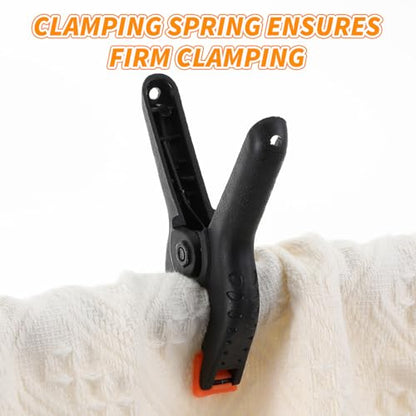 Ymapinc 6Pcs Black Plastic Balloon Arch Clips, 3.5 inch Anti-Slip Spring Clamps for Balloon Arch Backdrop Clamp Heavy Duty Clamps for Backdrop Curtain Photo Prop