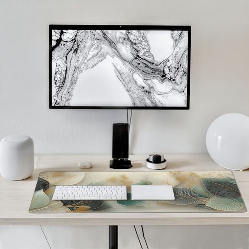 Large Gaming Mouse Pad, Non-Slip Rubber Base, Floral Pattern Design, 35.4x15.7 Inch, Ergonomic for Office and Gaming - color: Floral Pattern