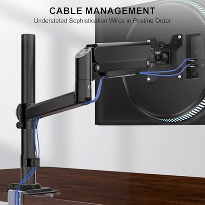 WALI Single Monitor Arm 13-33 Inch, Single Monitor Mount, Vesa Desk Mount up to 19.8lbs Single Monitor Stand with Clamp, VESA 75x75mm or 100x100mm Compatibility(GSDM001), Black - size: 13" to 33"