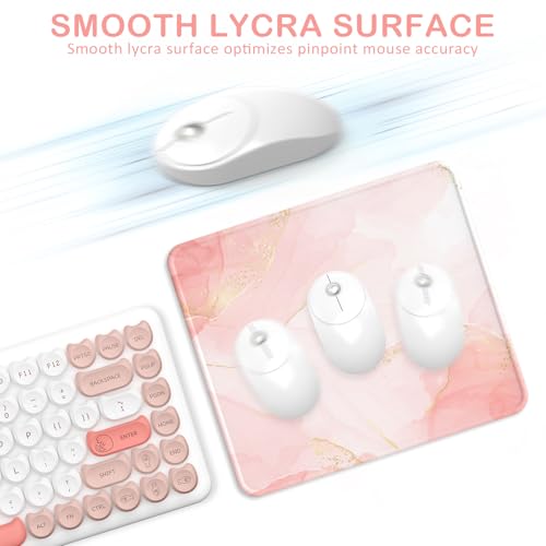 eulps Mouse Pad with Stitched Edge, Multiple Patterns Computer Mouse Pads with Non-Slip Rubber Base, Washable Cloth Mousepad, for Gaming, Laptop, PC (Blush Gold) - color: 30Blush Gold