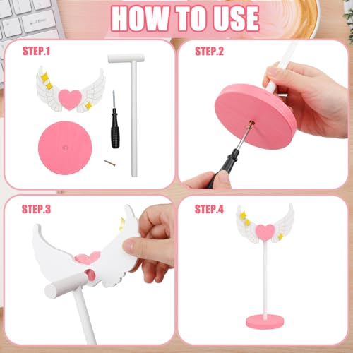 Kingdder Wings Headphone Stand Cute Wood Headphone Stand Adorable Headset Holder Accessories Gamer Gifts for Teenage Teacher Women Girlfriend Office Worker Wife Gamer Room Office Desk - style: Wings