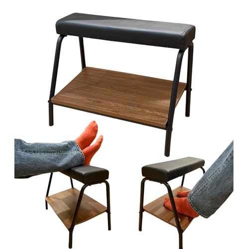 Double Step Footrest Under Desk Versatile Foot Stool Ottoman for Comfortable Desk Work Office Life (Black) - color: Black
