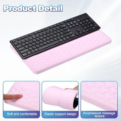 PATIKIL Computer Keyboard Stand with Wrist Rest, Computer Wrist Support Pad, Keyboard Stand Riser Holder Pad for Office Desk Gaming Home, Pink - color: Pink