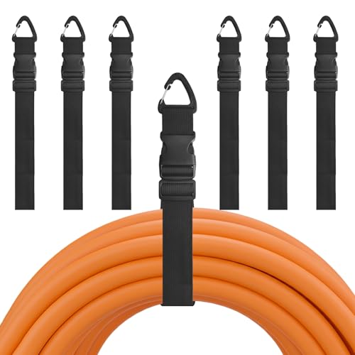 7PCS Heavy Duty Extension Cord Holder Organizer, 25.59IN Adjustable Storage Straps with Triangle Clips, 98lbs Capacity Hanger for Garage Organization, Workshop, RV&Garden Hose Management 1.5IN*25.59IN - color: 1.5inch Width, size: 25.59Inch Length