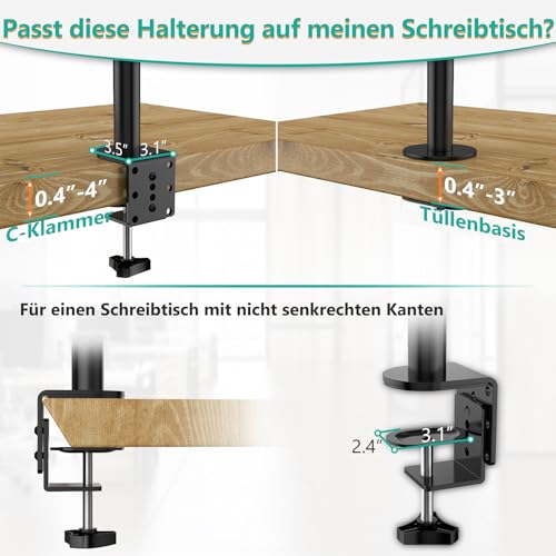 WALI Tall Triple Monitor Mount for 13-27 inch Computer Screens, 3 Monitor Desk Mount, Holds up to 22 lbs, Adjustable Triple Monitors Stand with Swivel Tilt Rotation, 75x75/100x100mm (M003), Black - size: 13"-27", style: Triple