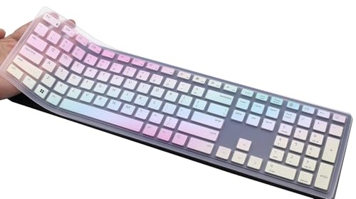 Silicone Keyboard Skin Cover Compatible for Dell Wireless Bluetooth Keyboard KM7321W, Dell Pro Keyboard KB500 KB700 & KM5221W (Colorful) - color: Red
