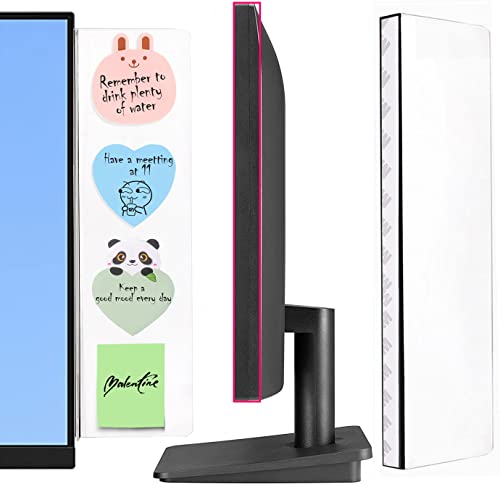 2 Pcs Large Computer Monitor Memo Board for No Edge Monitors,13.6 X 3.6 Inch Monitor Sticky Note Holder Computer Monitor Message Board for Frameless Monitors - color: 2 Pieces 13.6"