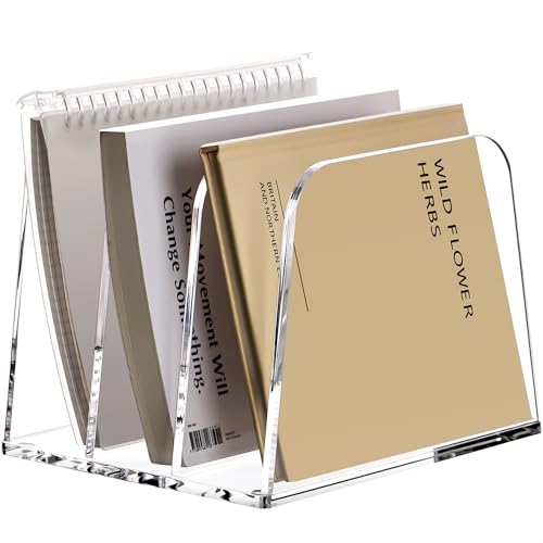 YUXUN Desk File Organizer,3-Section Vertical Clear Acrylic Desk Organizer File Holder Mail Sorter Office Organization for Office Home &Classroom（B5） - style: 3-Section,B5
