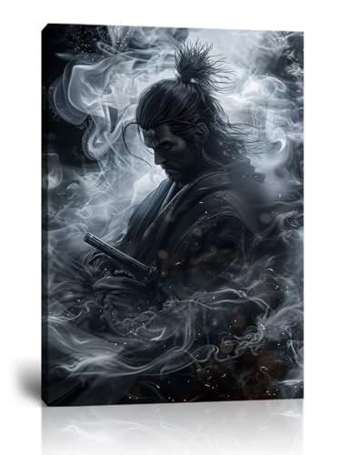 Japanese Samurai Canvas Wall Art Prints Bushido Wall Decor for Living Room Bedroom Home Decorations Bushido Samurai Picture Framed Artwork Ready to Hang(24''W x 36''H) - color: samurai art-7, size: 24"L x 36"W