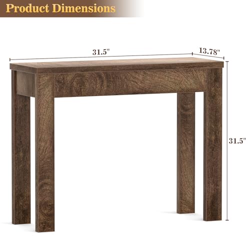 Armocity Console Table, Small Farmhouse Wood Entryway Table, Narrow Sofa Tables Behind Couch, Entry Table for Entrance, Hallway, Living Room, 32", Cracked Oak - color: Cracked Oak, size: 32"