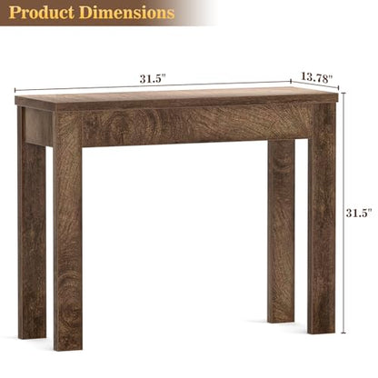 Armocity Console Table, Small Farmhouse Wood Entryway Table, Narrow Sofa Tables Behind Couch, Entry Table for Entrance, Hallway, Living Room, 32", Cracked Oak - color: Cracked Oak, size: 32"