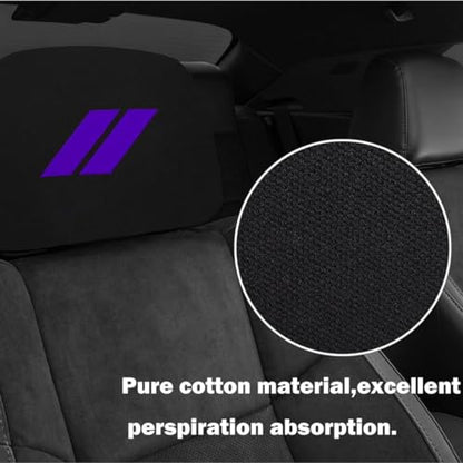 2PCS Car Headrest Covers Soft Black Fabric Car Seat Head Rest Cover Protector Compatible with Dodge Challenger Charger Durango RAM (Purple) - color: purple