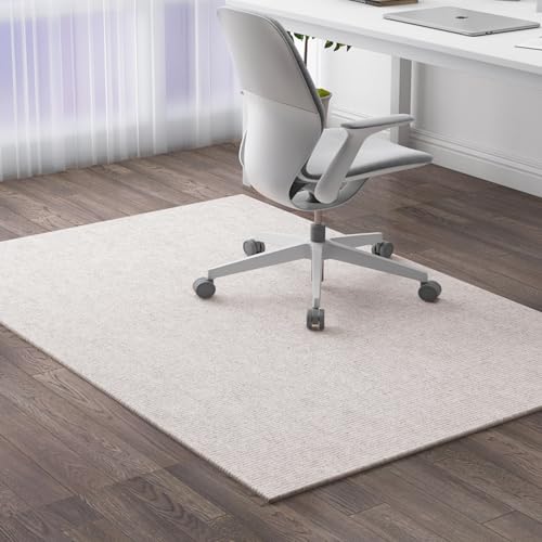 Lifup Office Chair Mat, Low Pile Carpet Floor Mat with Non-Slip Backing, Under Desk Rug Protector for Rolling Computer Chair Beige 35" x 23.6" - color: Beige, size: 35" x 23.6"