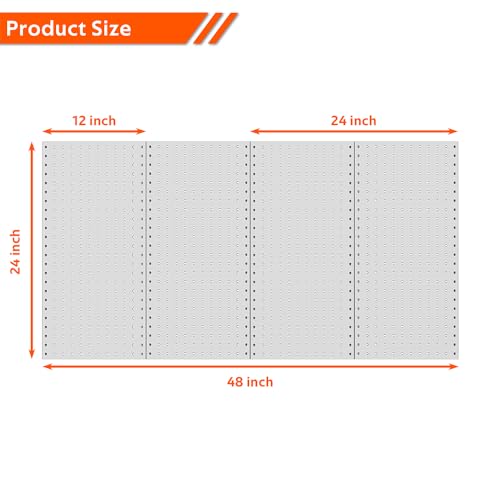 Ultrawall 4 Pcs Metal Pegboard Wall Panels, Peg Boards for Garage Tool Storage - color: Gray, size: 4PC