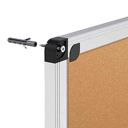 VIZ-PRO Cork Notice Board, 18 X 12 Inches, Cork Bulletin Board with Silver Aluminium Frame - size: 18 X 12 Inches