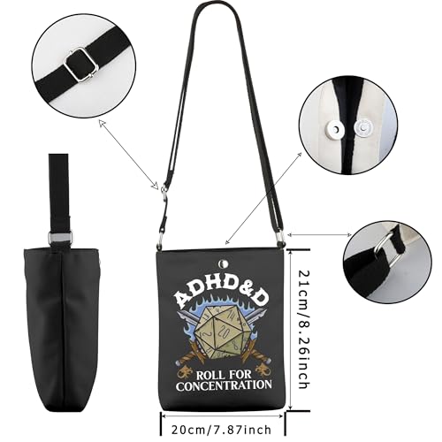 WCGXKO RPG Gamer Crossbody Bag D&D Player Gift Role Playing Game Gift for Game Lover