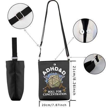 WCGXKO RPG Gamer Crossbody Bag D&D Player Gift Role Playing Game Gift for Game Lover