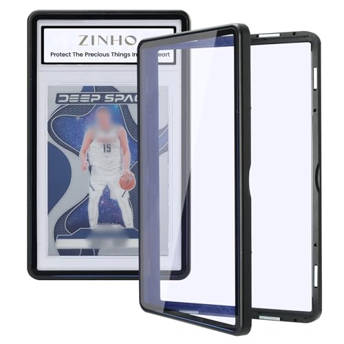 ZINHO Graded Card Case Magnetic Aluminum Alloy Slab Protector Display Case Fits BGS Cards, UV Protection (Black) - color: Black, style: BGS Card Case