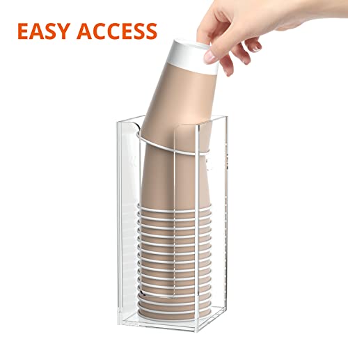 Richboom Acrylic Coffee Cup and Lid Storage Organizer Holder, 1 Compartment, Clear - color: Clear-1 Compartment