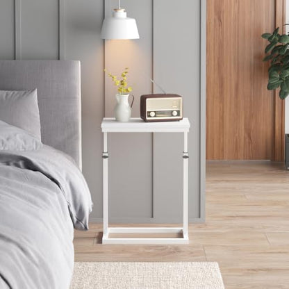 TUTOTAK End Table, Side Table, Tall Couch Table, Sofa Table, Living Room, Bedroom，White TB01BW083P - color: White, size: 1 Pack, style: Large