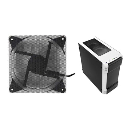 120mm Fan Filter, 10 Pack Black Computer Fan Grill Cover | 0.8mm PVC fine mesh blocks dust & pet hair. High airflow. Washable & reusable. Fits 120mm fans, screw mount. - size: 120x120mm
