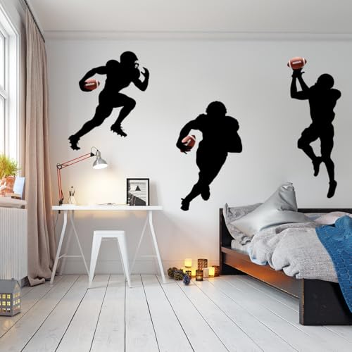 Football Wall Decals,American Footballs Art Wall Sticker,Peel and Stick Sport Footballs Wall Decor Stickers for Children's Rooms, Boys' and Girls' bedrooms, and Sports-Themed Decor