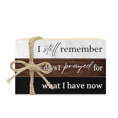 Decorative Books For Home Decor, Coffee Table Faux Wood Book Stack Decor, I Still Remember Modern Stacked Book Decor, Stacked Display Books For Shelf Mantel Nightstand Display, Three Pieces -C(07) - style: I still remember -02