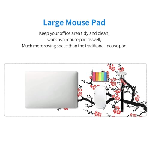 Colorful Ink Cherry Blossom Tree Branch Mouse Pad Large Gaming Mousepad Non-Slip Rubber Base Keyboard Mouse Mat for Laptop Keyboard Desktop 31.5 x 11.8 inch - color: Colorful Ink Cherry Blossom Tree Branch