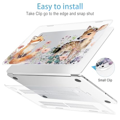 Mektron Case for 2026 MacBook Neo 13-inch A18 Pro chip A3404 Laptop Cover with 13-inch (Diagonal) Liquid Retina Display+ Keyboard Cover+ Screen Protector, Fox and Deer - color: Fox and Deer