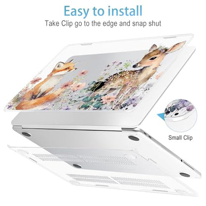Mektron Case for 2026 MacBook Neo 13-inch A18 Pro chip A3404 Laptop Cover with 13-inch (Diagonal) Liquid Retina Display+ Keyboard Cover+ Screen Protector, Fox and Deer - color: Fox and Deer