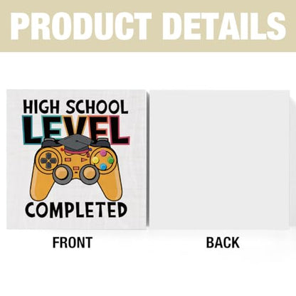 High School Level Sign Desk Decor Video Game Graduation Gifts for Classmate Students Friends 5 x 5 inches