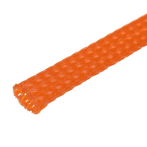 uxcell Expandable Sleeving, 1/4-inch 100ft Cable Sleeve, Orange - color: Orange, size: 1/4" x 100 Ft