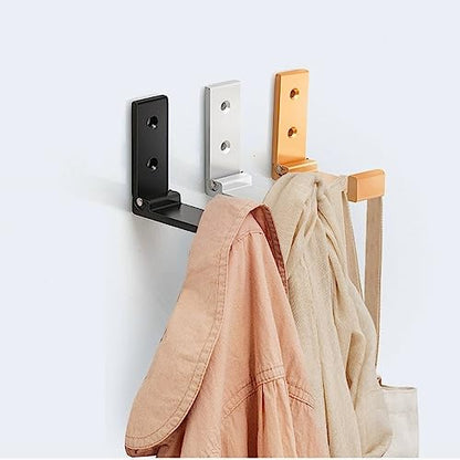 ZEYU Folding Coat Hooks, 5Pcs Wall Hooks for Hanging Coat Towel Hooks Hardware Heavy Duty Aluminum Alloy Headphone Holder Hooks No Rust Wall Mounted with Screws for Hat Bags Fitness Equipment Golden - color: Gold