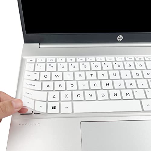 Keyboard Cover for HP Laptop 17-cn 17-cp 17z-cp000/cp200 17-cn3033cl 17-cp2124od 17-cp3035cl 17-cp2124od 17-cp0035cl 17-cp0056 cp1035cl 17-cp0025cl 17-cp0004dx 17-cp0002ds 17-cp1124od 17-cp0013dx - color: White(Regular Letters)