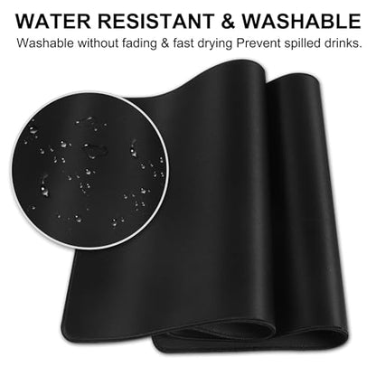HGWALP Large Gaming Mouse Pad Extended XXL Mouse Mat Long Desk Pad with Stitched Edges for Keyboard Home Office Gaming Work Big Desk Pad (35.4x15.7IN,90x40) (Black) - color: Black
