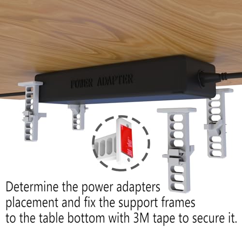 Universal Under Desk Mount for Power Brick Holder Docking Station Mount Power Strip (White) - color: White