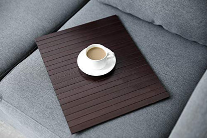 GEHE Sofa Arm Tray Table Flexible/Foldable Couch Arm Tray Armrest Table Perfect for Drink Snacks Great Arm Table for Couch Armrest (16.5" L x 13.25" W x 0.4" H, Mahogany) - color: Mahogany