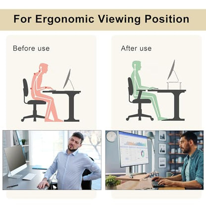 Monitor Stand Riser,Wood & Acrylic Computer Monitor Stand with LED Light,Desk Accessories Desktop Organizer Stand for Computer,Laptop,Printer,PC & TV Screen Riser